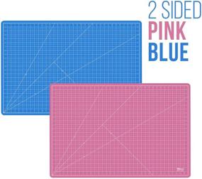 img 2 attached to 🔲 Pink/Blue 24x36-Inch Professional Self Healing Cutting Mat for Scrapbooking, Quilting, Sewing - Non-Slip, Durable, 5-Ply PVC Material