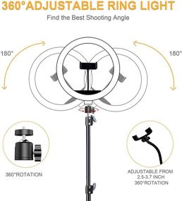 img 3 attached to 📸 Arvnka 10" Selfie Ring Light with Extendable Tripod Stand & 2 Phone Holders: Enhance Your Photography and Live Streams with Dimmable LED Camera Ringlight!