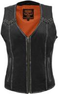 milwaukee leather women leather shoulder detail distressed women's clothing logo