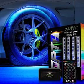 img 4 attached to 🚗 OPT7 Aura Wheel Well RGB LED Kit with Wireless Remote, Multicolor Tire Rim Lights for Cars, 3-Into-1 Smart-Color Waterproof Strips with SoundSync, 24 Inches, 12 Volts
