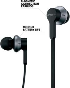 img 1 attached to 🎧 SOL REPUBLIC Shadow Fusion Bluetooth Earbuds, Black - 10-Hour Playtime, Comfortable Knit Tech Fiber Collar, Magnetic Connection, Flexible & Compact Storage, Convenient Carrying Case