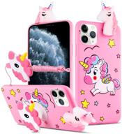 🦄 hikerclub iphone 12 pro max case - rainbow horse case | 3d cartoon protective cover | cute soft tpu silicone case | airbag holder stand | detachable lanyard | girls (my little pony) logo