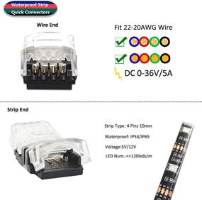 img 2 attached to 💡 Enhance Your Lighting Setup with 4 Pin RGB LED Strip Connectors 10mm Set and AWSOM RGB LED Strip Extension Cable Wire