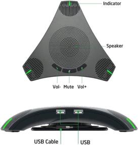 img 2 attached to 🔊 360° Omnidirectional USB Speakerphone Microphone for Business Conference - Intelligent DSP Noise Reduction and Gray design