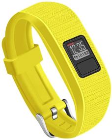 img 4 attached to 📷 OenFoto Yellow Silicone Replacement Bands for Garmin Vivofit 3/Vivofit JR - Metal Secure Watch Clasp Included (No Tracker)