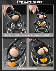 img 2 attached to 🥚 DUEBEL Stainless Steel Automatic Egg Cracker and Egg White Separator Tool - Handheld Egg Opener and Easy Eggshell Cutter - Creative Kitchen Gadget for Raw Eggs