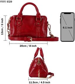 img 2 attached to Украшенная сумка через плечо с крестом из кожи LUCSIS Женские сумки и кошельки для плечевых сумок