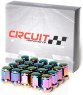 🔩 комплект гайков колесных болтов circuit performance neo-chrome closed end bulge acorn lug nuts cone seat forged steel - 20 штук (1/2"-20) логотип