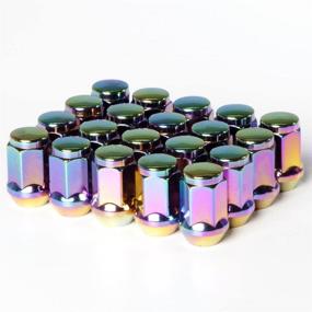 img 3 attached to 🔩 Комплект гайков колесных болтов Circuit Performance Neo-Chrome Closed End Bulge Acorn Lug Nuts Cone Seat Forged Steel - 20 штук (1/2"-20)