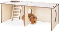 🐹 premium 2-chamber hideout & tunnel exploration toys - hamster secret peep shed: detachable habitat house for guinea pigs, hamsters, chinchillas logo