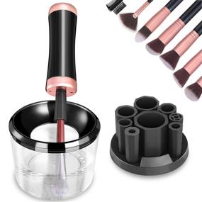 img 4 attached to USB Makeup Brush Cleaner and Dryer Machine - Larbois 8 Collars | Best Electric Cleaning Solution Tool to Keep Cosmetic Brushes Clean and Dry | Natural Professional Easy to Use Washer Kit | 2020 Newest | Color: Black