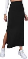 👗 verdusa women's high waisted rib knit long bodycon skirt with split thigh - stylish and comfortable! logo