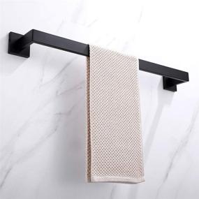 img 2 attached to 🛀 Modern Matte Black Towel Bar Rack - Stylish SUS 304 Stainless Steel Towel Holder for Bathroom and Kitchen - Heavy Duty Wall Mount Towel Rod (23.6 Inch)