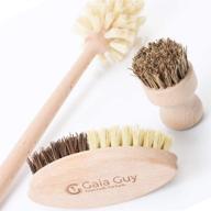 🌱 zero waste kitchen brushes: wood and tampico bottle brush, pot brush, vegetable brush set - biodegradable and effective cleaning tools logo