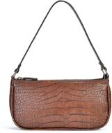 vegan leather croc small purse with zipper 👜 closure - retro classic clutch shoulder bag for women logo