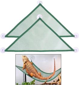 img 4 attached to 2 Pack Reptile Hammock Lounger with Ladder - Bearded Dragon Hammock Accessories for Bearded Dragons, Geckos, Lizards, and Reptiles