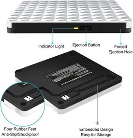 img 1 attached to 📀 Улучшенный внешний 3.0 портативный оптический перезаписыватель для Chromebook: быстрое и универсальное решение