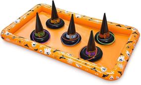 img 3 attached to 🧙 Spooky Fun Guaranteed: Kovot 12 Piece Halloween Witch Hat Ring Toss Inflatable Game Set