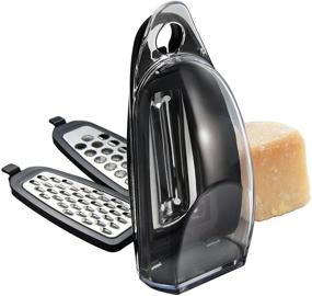 img 4 attached to 🧀 Simposh Portable Handheld Grater for Cheese, Chocolate, Apple, Cinnamon, Spices - Compact Palm Zester for Citrus (Orange, Lemon, Lime) - Peeler for Potato, Apple, Vegetables, Fruits - Includes 3 Different Blades