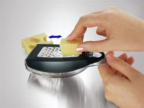 img 2 attached to 🧀 Simposh Portable Handheld Grater for Cheese, Chocolate, Apple, Cinnamon, Spices - Compact Palm Zester for Citrus (Orange, Lemon, Lime) - Peeler for Potato, Apple, Vegetables, Fruits - Includes 3 Different Blades