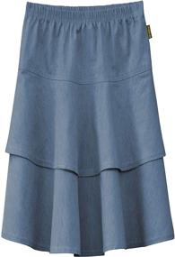 img 3 attached to BabyO Stonewash Girls' Clothing: Lightweight Layered-Length Skirts & Skorts