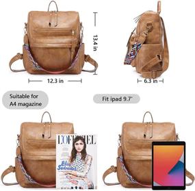 img 2 attached to Backpack Multipurpose Convertible Handbags Bag（Brown） Women's Handbags & Wallets in Satchels