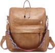 backpack multipurpose convertible handbags bag（brown） women's handbags & wallets in satchels logo