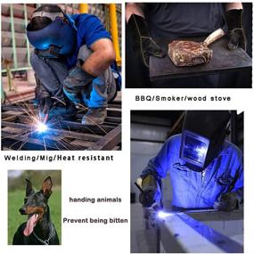 img 1 attached to 🔥 Premium Welding Gloves: Heat Resistant Baking, Grilling, Fireplace, and Stove Protection