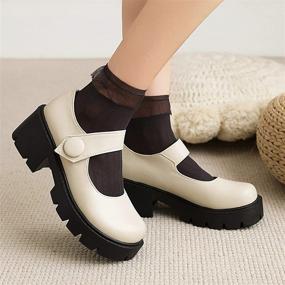 img 2 attached to CYNLLIO Womens Vintage Platform Harajuku Pumps: Stylish Women's Shoes for a Retro-Inspired Look