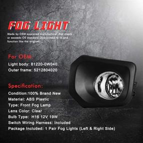 img 1 attached to 🚗 Enhance Visibility with Fog Lights Lamps for Toyota Tacoma 2016-2020 (SR, SR5 Model) - H16 12V 19W Halogen Bulbs, Black Bezel