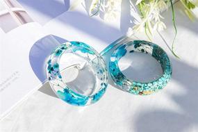 img 1 attached to 🌸 Natural Dry Pressed Flower Bracelet: Handcrafted Wood Resin, Plastic Acrylic Chunky Statement Bangle for Women & Girls - Costume Wrist Cuffs, Tropical Jewelry by IDesign