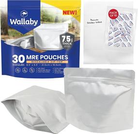 img 4 attached to 🛍️ Wallaby MRE Mylar Bag Bundle - 30x Stand-Up Zipper Pouches (7.5 Mil, 6.5" x 8.5") - Including 30x 400cc Oxygen Absorbers - Heat Sealable & Boiling Water Resistant - Silver