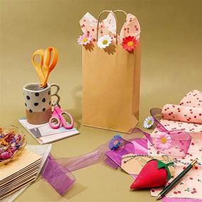 img 3 attached to Brown Small Paper Party Gift Bags with Handles - Pack of 100 (9.05 x 5.5 in)