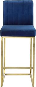 img 2 attached to Meridian Furniture Giselle Collection: Modern Velvet Upholstered Counter Stool with Gold Metal Base – Navy