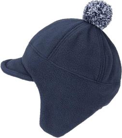 img 1 attached to 🧢 Earflap Baseball Hat Visor Fleece Cap for Toddler Boys Winter - Home Prefer