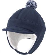 🧢 earflap baseball hat visor fleece cap for toddler boys winter - home prefer logo