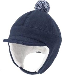 img 4 attached to 🧢 Earflap Baseball Hat Visor Fleece Cap for Toddler Boys Winter - Home Prefer