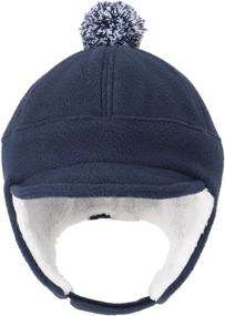 img 3 attached to 🧢 Earflap Baseball Hat Visor Fleece Cap for Toddler Boys Winter - Home Prefer