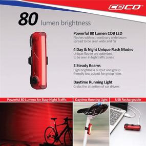 img 2 attached to 🚴 CECO-USA 1000 Lumen Headlight & 80 Lumen COB LED Tail Light: Ultra-Bright USB Rechargeable Bike Light Set for Enhanced Visibility and Safety