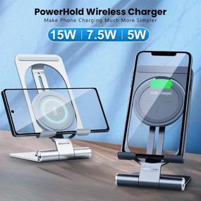 img 1 attached to 🔌 Nillkin 2 in 1 Wireless Charger Stand - 15W/7.5W for Samsung S21 Ultra and iPhone 12 Pro Max - Grey