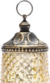 img 1 attached to 🏮 Set of 4 Mini Gold Mercury Glass Lanterns - Warm White LED Lights, 5.5 Inch Height, Antique Bronze Accents, Battery Operated - Perfect for Ramadan, Weddings, and Fall-Ready Home Decor