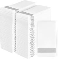 🎉 premium 200 pack: party bargains disposable linen-feel paper guest towels – soft & durable cloth-like hand towels for bathroom, dinner, wedding & party - 13"x16" white w/silver print logo