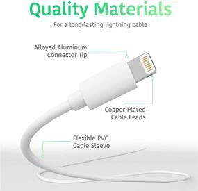 img 1 attached to 🔌 TalkWorks iPhone Зарядное устройство Lightning кабель 10 футов - MFI сертифицирован для iPhone 12/11/XR/XS/8/7/6/SE, iPad - Белый
