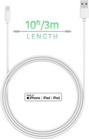 img 3 attached to 🔌 TalkWorks iPhone Зарядное устройство Lightning кабель 10 футов - MFI сертифицирован для iPhone 12/11/XR/XS/8/7/6/SE, iPad - Белый