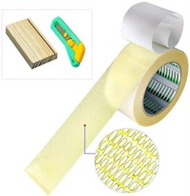 img 4 attached to 🔳 Premium Double Sided Carpet Tape with Cutting Tools - Strong Non-Skid Sticky Tape for Area Rugs, Mats, Carpets, and Runners - Removable Rug Tape with Gauze Base - 2-Inch x 14 Yards - White