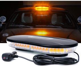 img 4 attached to Xprite Amber COB LED Rooftop Strobe Beacon Lights Bar: Super Bright Warning Caution Snowplow Light with 19 Flashing Patterns - Ideal for Emergency Construction Vehicles and Tow Trucks with Magnetic Base