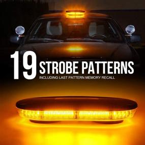 img 2 attached to Xprite Amber COB LED Rooftop Strobe Beacon Lights Bar: Super Bright Warning Caution Snowplow Light with 19 Flashing Patterns - Ideal for Emergency Construction Vehicles and Tow Trucks with Magnetic Base