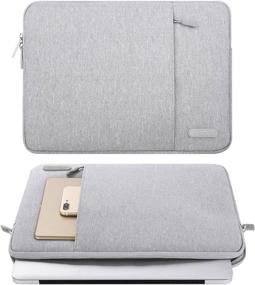 img 3 attached to 👝 MOSISO 13-13.3 inch Laptop Sleeve Bag: Gray Polyester Vertical Case with Pocket for MacBook Pro, MacBook Air, Notebook Computer