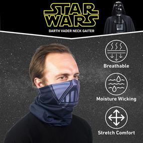 img 2 attached to 🌬️ Поддерживайте тепло в стиле с шарфом-трубой Star Wars Darth Vader, черным, универсального размера