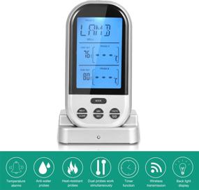 img 2 attached to 🔥 Adoric Dual Probe Wireless Remote Digital Meat Thermometer for Grilling, BBQ, Cooking, Smokers, and Kitchen Ovens